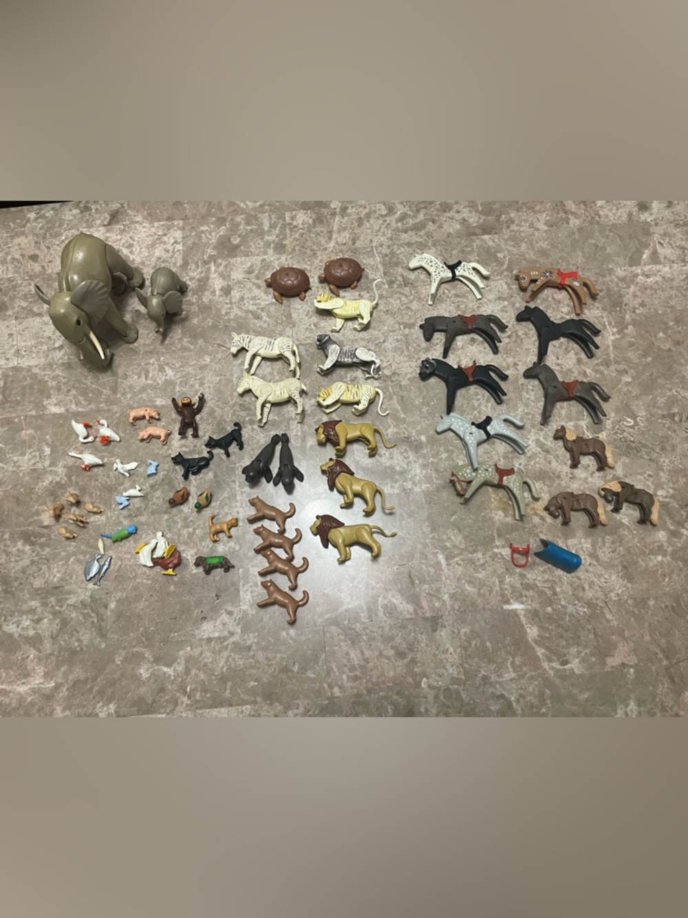 Vintage Playmobil Animal Lot 50+ Figures Elephants, Horses, Zoo Animals, Etc